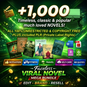 1,000+ Classic Novels PLR Bundle  Fully Editable Digital Library & Resell Rights