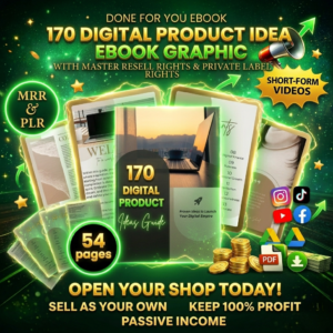 170+ Digital Product Ideas Ebook Done-For-You PLR Canva Template Passive Income Guide with Resell Rights