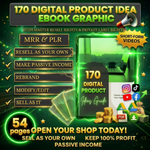 170+ Digital Product Ideas Ebook Done-For-You PLR Canva Template Passive Income Guide with Resell Rights