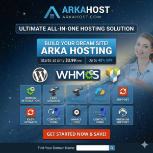 Arka Host WHMCS Hosting & Corporate Shop Theme Digital Resell Rights PLR & MRR