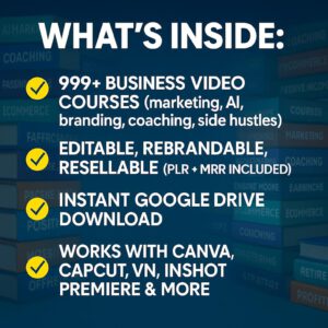 999+ Premium Business Video Courses Bundle with PLR & MRR  Ultimate Digital Marketing & Resell Rights Library