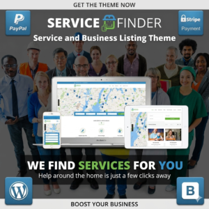 Service Finder WordPress Theme v4.1  Professional Business & Service Directory Script