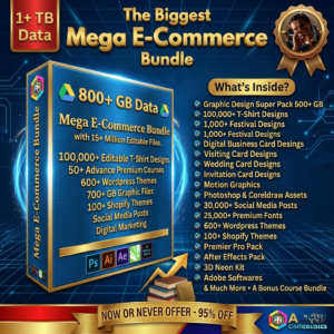 The Ultimate All-in-One Digital Assets Bundle: 5000+ E-commerce, Graphic Design, Video Editing & Digital Marketing Master Collection (PLR/MRR)