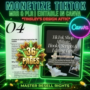 TikTok Shop Affiliate Success Kit: 2026 Viral Hooks & Scripts (MRR/PLR Canva Templates)