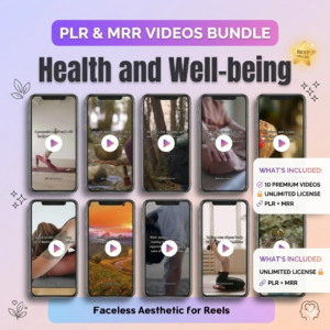 50+ Health & Well-being Faceless Reels Bundle  PLR MRR Viral Instagram & TikTok Videos
