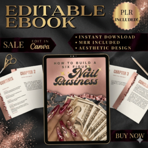 Nail Business PLR eBook & Canva Template Done-For-You Nail Tech Guide with MRR
