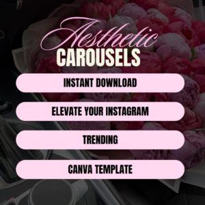 100 Aesthetic Pink Instagram Carousel Templates  Canva PLR MRR  DFY Digital Product to Resell