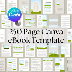 250+ Page Canva eBook Template & Course Workbook Bundle  Editable Lead Magnet & Coaching Guide  PLR MRR Commercial License